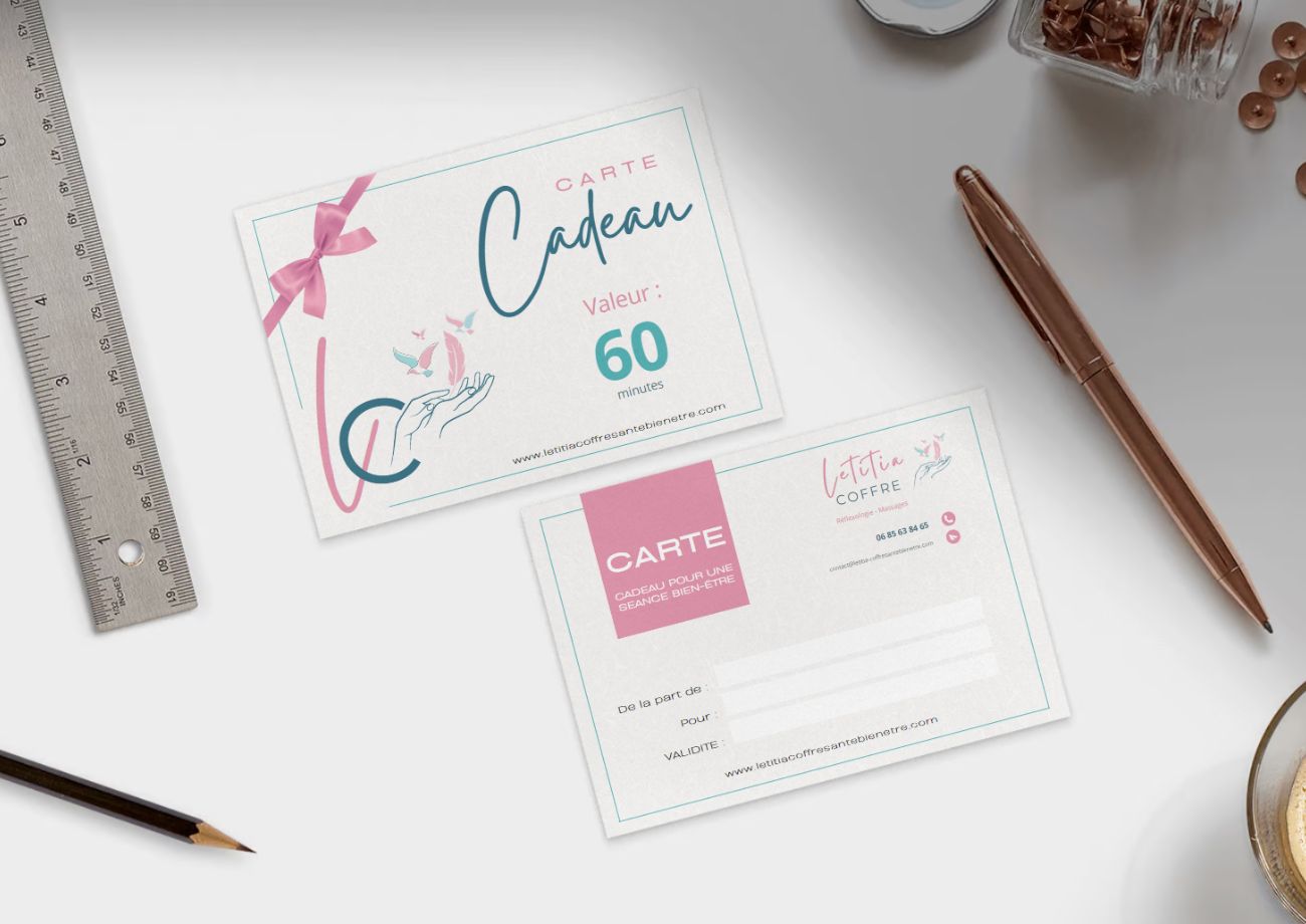 création de cartes-cadeaux de Letitia Coffre reflexologue par Osez Percer création de cartes-cadeaux de Letitia Coffre reflexologue par Osez Percer
