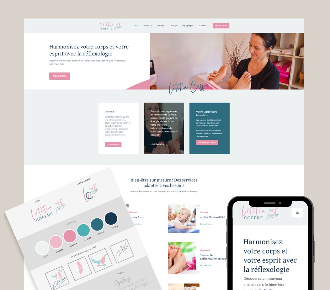 création de site de Letitia Coffre reflexologue par Osez Percer
