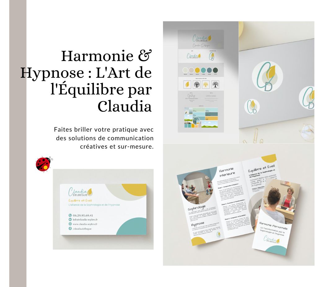 réalisation de supports de communication pour Claudia Delbegue sophrologue par Osez Percer