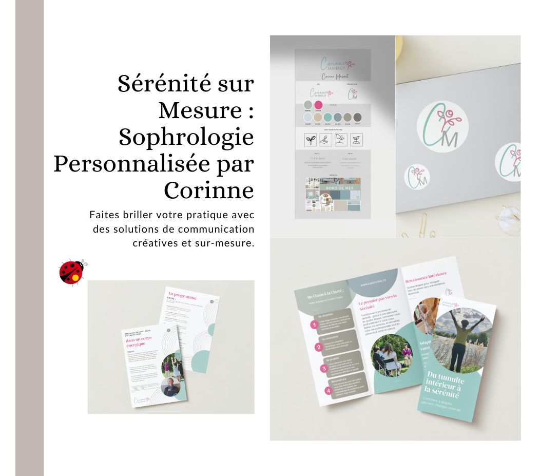 réalisation de supports de communication pour Corinne Mahaut sophrologue par Osez Percer