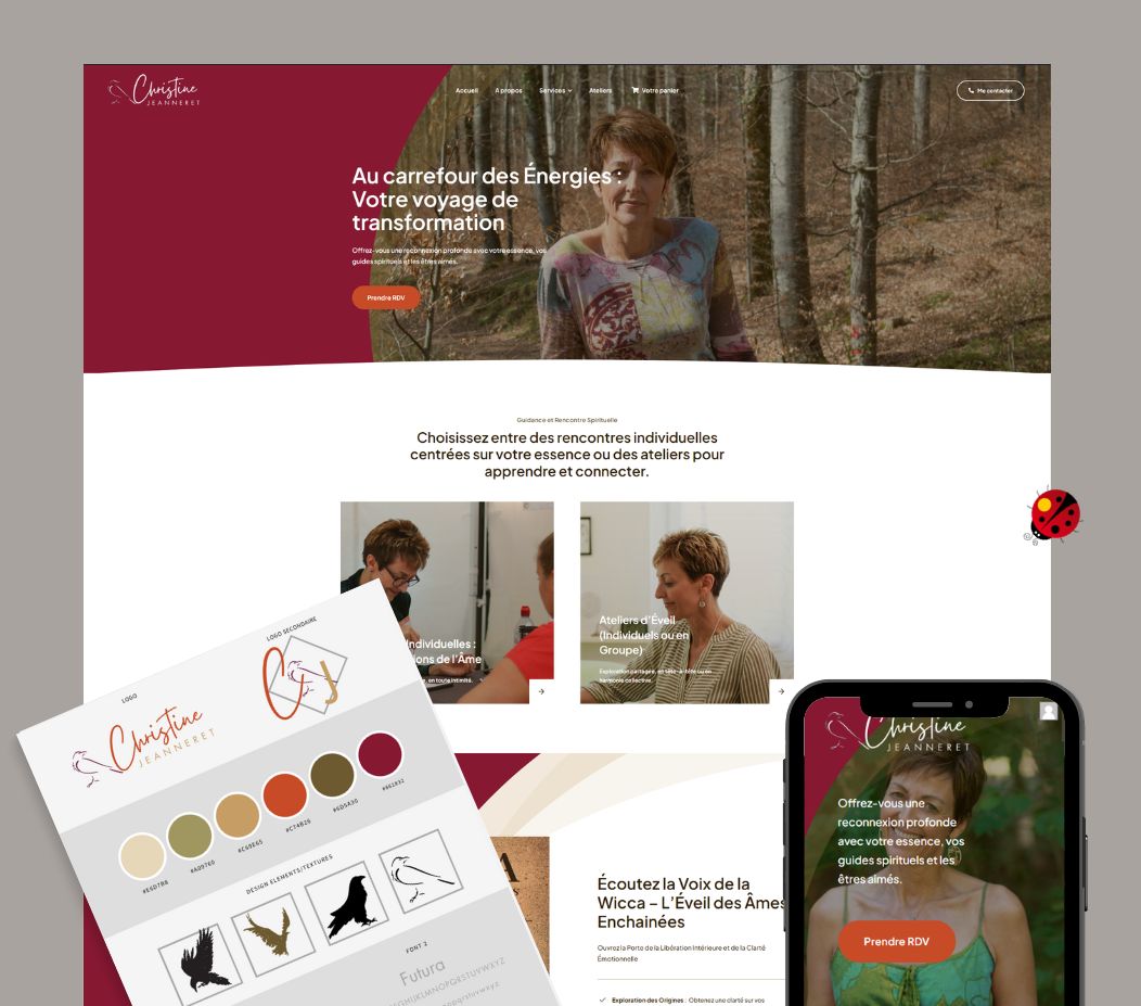 réalisation du site web pour Christine Jeanneret medium par Osez Percer