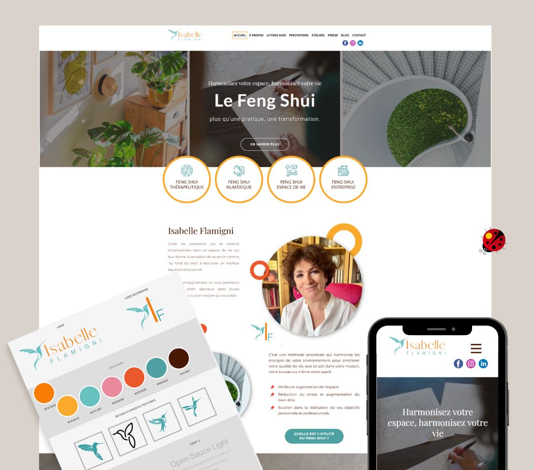 Accompagnement en Identité de Marque et Communication pour Isabelle Flamigni – Spécialiste en Feng Shui